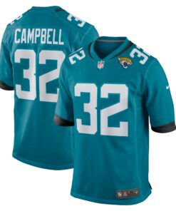 Men's Jacksonville Jaguars Tyson Campbell Teal Game Jersey JS9531 nicesnker