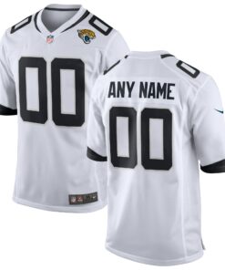 Men's Jacksonville Jaguars White Custom Game Jersey JS5386 nicesnker