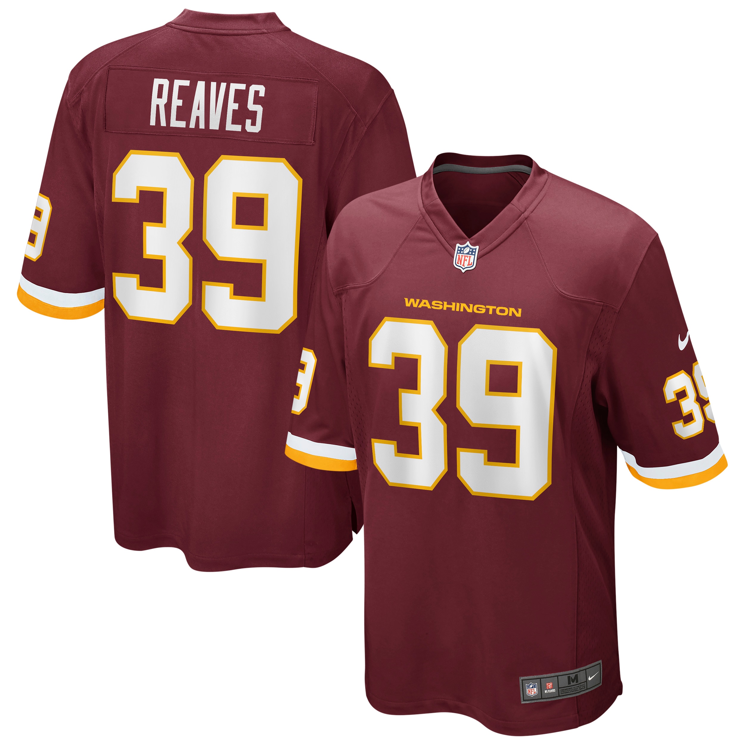 Men's Jeremy Reaves Washington Football Team Burgundy Game Player Jersey JS4292 nicesnker