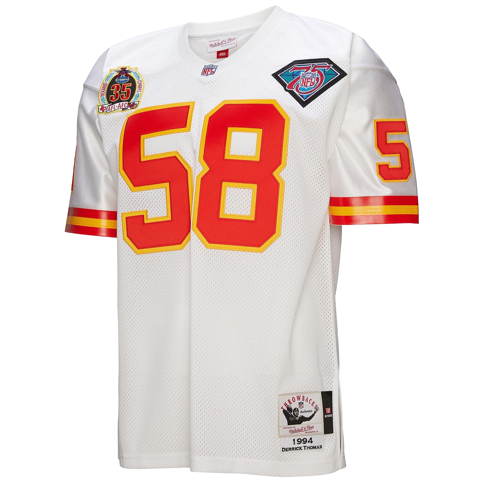 Men's Kansas City Chiefs 1994 Derrick Thomas Mitchell & Ness White Throwback Retired Player Jersey JS5779 nicesnker - Image 2
