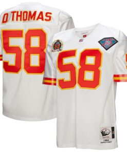 Men's Kansas City Chiefs 1994 Derrick Thomas Mitchell & Ness White Throwback Retired Player Jersey JS5779 nicesnker