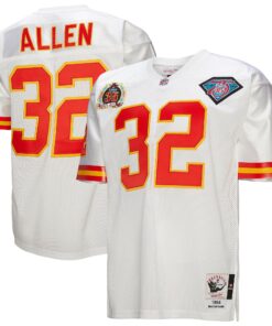 Men's Kansas City Chiefs 1994 Marcus Allen Mitchell & Ness White Throwback Retired Player Jersey JS1540 nicesnker