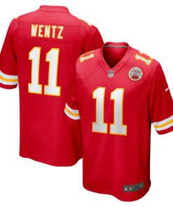 Men's Kansas City Chiefs Carson Wentz Red Game Jersey JS3877 nicesnker