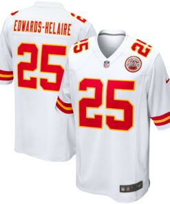 Men's Kansas City Chiefs Clyde Edwards-Helaire White Game Jersey JS1737 nicesnker