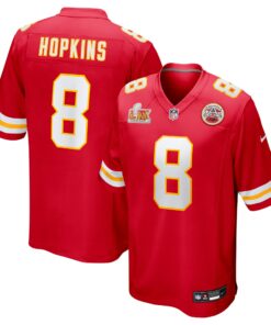 Men's Kansas City Chiefs DeAndre Hopkins Red Super Bowl LIX Game Player Jersey JS9033 nicesnker