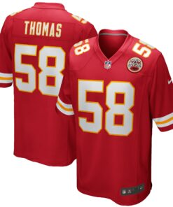 Men's Kansas City Chiefs Derrick Thomas Red Game Retired Player Jersey JS7182 nicesnker