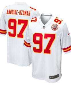 Men's Kansas City Chiefs Felix Anudike-Uzomah White Team Game Jersey JS8427 nicesnker