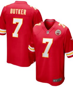 Men's Kansas City Chiefs Harrison Butker Red Game Jersey JS2272 nicesnker