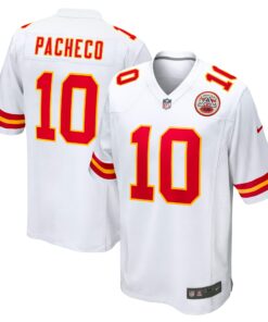 Men's Kansas City Chiefs Isiah Pacheco White Away Game Player Jersey JS3685 nicesnker