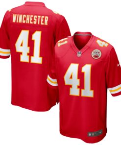 Men's Kansas City Chiefs James Winchester Red Game Jersey JS4079 nicesnker