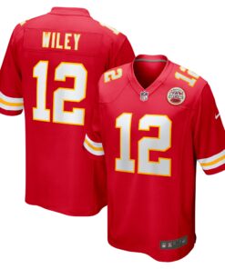 Men's Kansas City Chiefs Jared Wiley Red Game Jersey JS1838 nicesnker