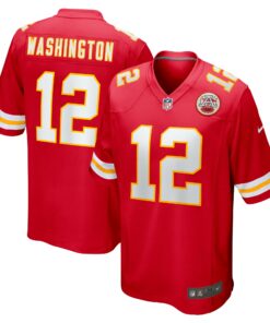 Men's Kansas City Chiefs Montrell Washington Red Team Game Jersey JS7119 nicesnker
