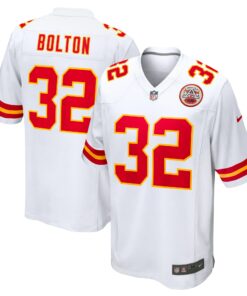 Men's Kansas City Chiefs Nick Bolton White Away Game Player Jersey JS3569 nicesnker
