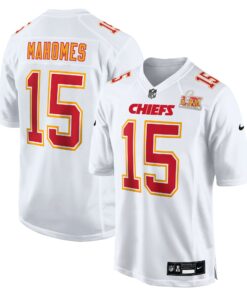 Men's Kansas City Chiefs Patrick Mahomes Tundra White Super Bowl LIX Fashion Game Jersey JS4852 nicesnker
