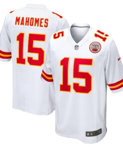 Men's Kansas City Chiefs Patrick Mahomes White Game Jersey JS1344 nicesnker