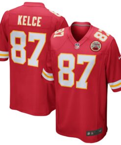 Men's Kansas City Chiefs Travis Kelce Red Game Jersey JS6893 nicesnker