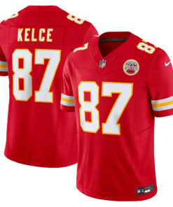 Men's Kansas City Chiefs Travis Kelce Red Vapor F.U.S.E. Limited Jersey JS2613 nicesnker