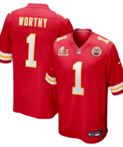 Men's Kansas City Chiefs Xavier Worthy Red Super Bowl LIX Game Jersey JS3930 nicesnker