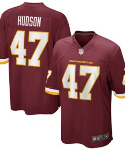 Men's Khaleke Hudson Washington Football Team Burgundy Game Player Jersey JS3628 nicesnker