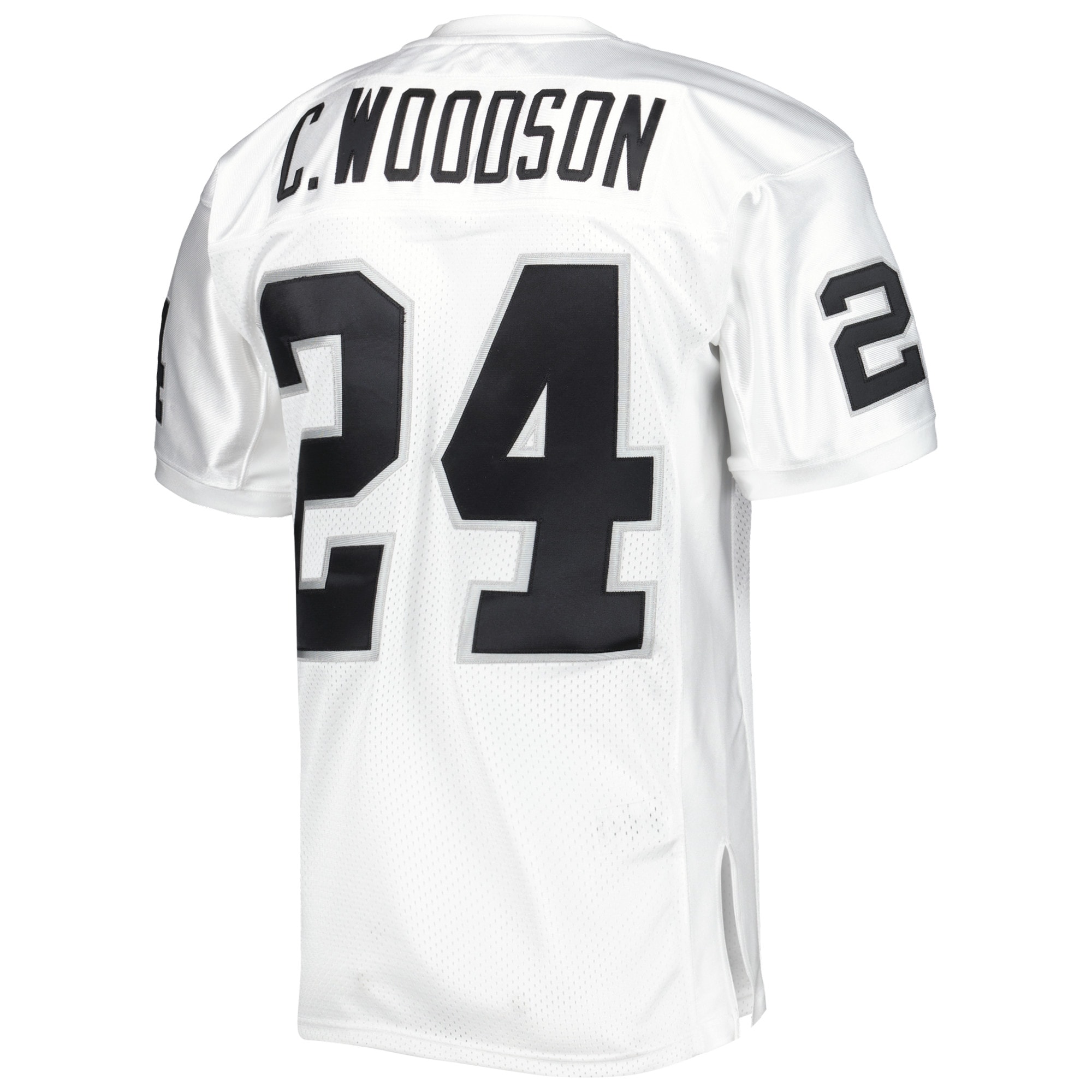 Men's Las Vegas Raiders 2002 Charles Woodson Mitchell & Ness White Throwback Retired Player Jersey JS9986 nicesnker - Image 3