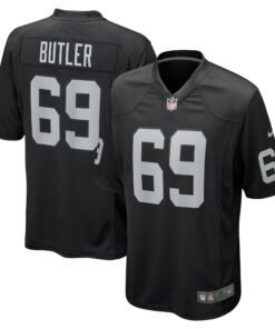 Men's Las Vegas Raiders Adam Butler Black Team Game Jersey JS3239 nicesnker