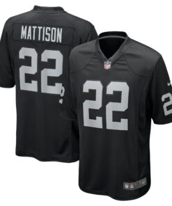 Men's Las Vegas Raiders Alexander Mattison Black Team Game Jersey JS1788 nicesnker