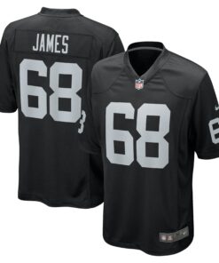 Men's Las Vegas Raiders Andre James Black Game Jersey JS4981 nicesnker