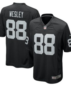 Men's Las Vegas Raiders Antoine Wesley Black Team Game Jersey JS6896 nicesnker