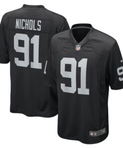 Men's Las Vegas Raiders Bilal Nichols Black Game Player Jersey JS6425 nicesnker