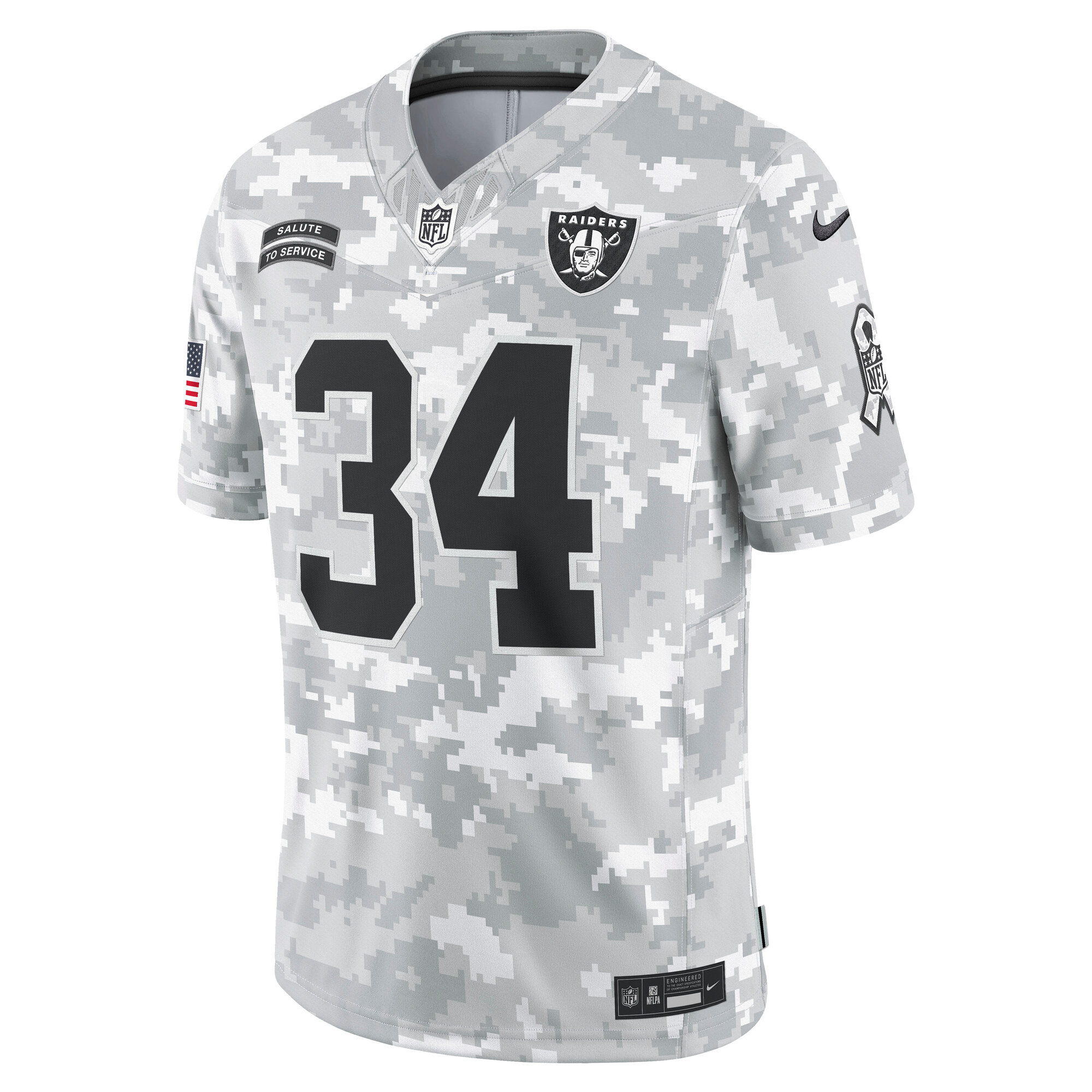 Men's Las Vegas Raiders Bo Jackson Arctic Camo 2024 Salute to Service Retired Player Limited Jersey JS2034 nicesnker - Image 2