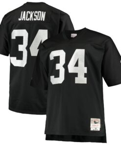 Men's Las Vegas Raiders Bo Jackson Mitchell & Ness Black Big & Tall 1988 Retired Player Jersey JS9900 nicesnker