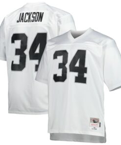 Men's Las Vegas Raiders Bo Jackson Mitchell & Ness White Big & Tall 1988 Retired Player Jersey JS3828 nicesnker