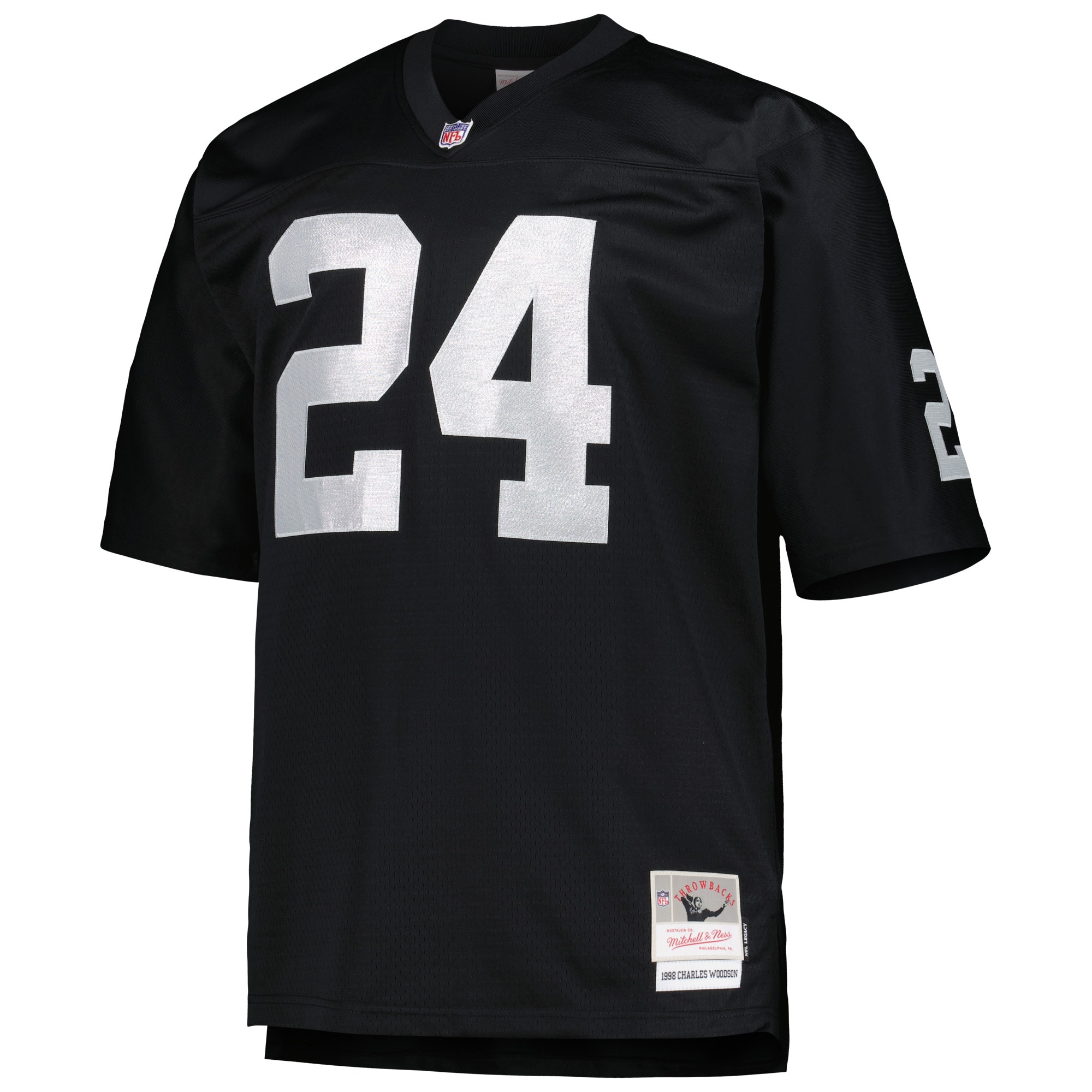 Men's Las Vegas Raiders Charles Woodson Mitchell & Ness Black Big & Tall 1998 Retired Player Jersey JS9595 nicesnker - Image 2