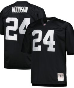 Men's Las Vegas Raiders Charles Woodson Mitchell & Ness Black Big & Tall 1998 Retired Player Jersey JS9595 nicesnker
