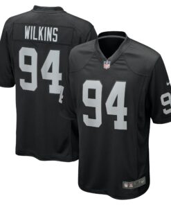 Men's Las Vegas Raiders Christian Wilkins Black Team Game Jersey JS8262 nicesnker