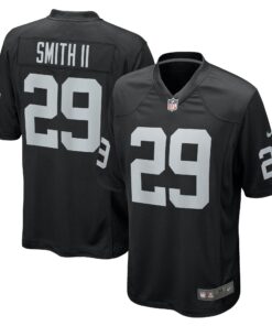 Men's Las Vegas Raiders Christopher Smith II Black Team Game Jersey JS5512 nicesnker