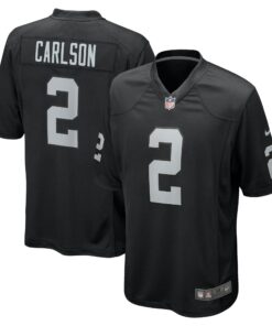 Men's Las Vegas Raiders Daniel Carlson Black Team Game Jersey JS2817 nicesnker