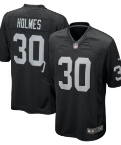 Men's Las Vegas Raiders Darnay Holmes Black Team Game Jersey JS7367 nicesnker