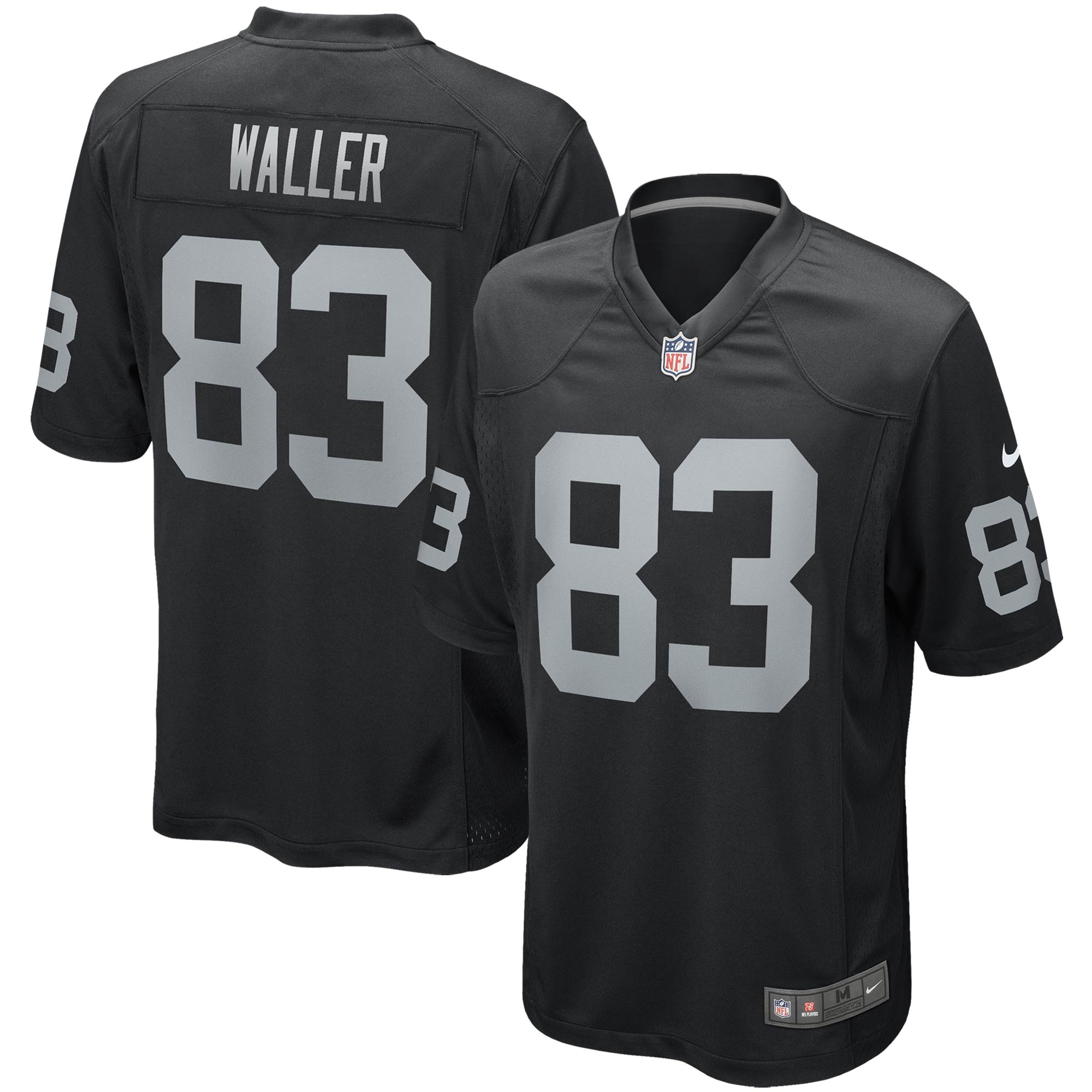Men's Las Vegas Raiders Darren Waller Black Game Player Jersey JS8132 nicesnker