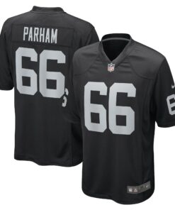 Men's Las Vegas Raiders Dylan Parham Black Game Player Jersey JS5240 nicesnker