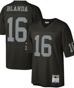 Men's Las Vegas Raiders George Blanda Mitchell & Ness Black Legacy Jersey JS5228 nicesnker
