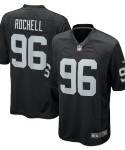 Men's Las Vegas Raiders Isaac Rochell Black Team Game Jersey JS1954 nicesnker