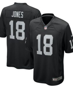 Men's Las Vegas Raiders Jack Jones Black Team Game Jersey JS7522 nicesnker