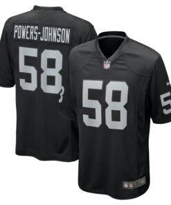 Men's Las Vegas Raiders Jackson Powers-Johnson Black Team Game Jersey JS2361 nicesnker