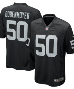 Men's Las Vegas Raiders Jacob Bobenmoyer Black Game Player Jersey JS9425 nicesnker