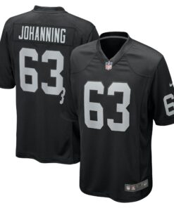 Men's Las Vegas Raiders Jake Johanning Black Team Game Jersey JS8318 nicesnker