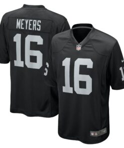 Men's Las Vegas Raiders Jakobi Meyers Black Game Player Jersey JS6625 nicesnker