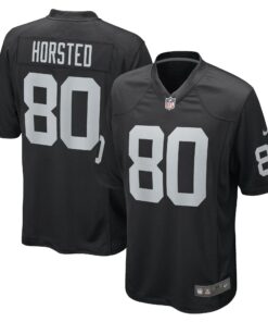 Men's Las Vegas Raiders Jesper Horsted Black Game Player Jersey JS9999 nicesnker