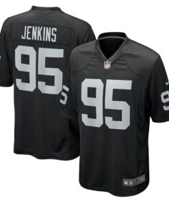 Men's Las Vegas Raiders John Jenkins Black Game Jersey JS7431 nicesnker