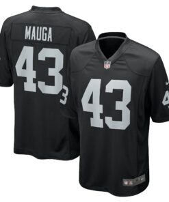 Men's Las Vegas Raiders Kanai Mauga Black Team Game Jersey JS2697 nicesnker